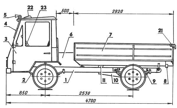 Схема автомобиля грузового